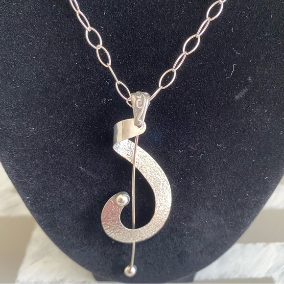 Vintage Modernist .925 Sterling Necklace - Picture 3 of 13